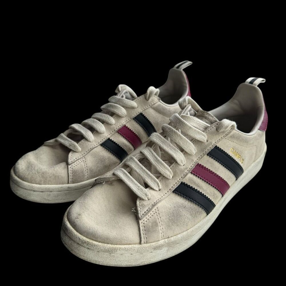 Adidas Campus White Red Black Gold Men’s Size 7.5 - Picture 2 of 7